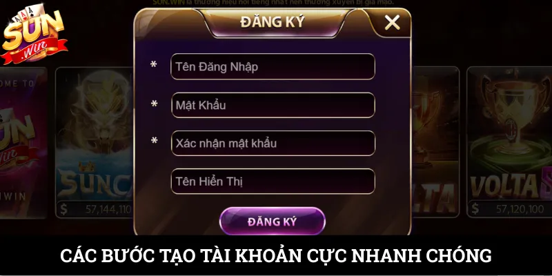 Các bước tạo tài khoản cực nhanh chóng